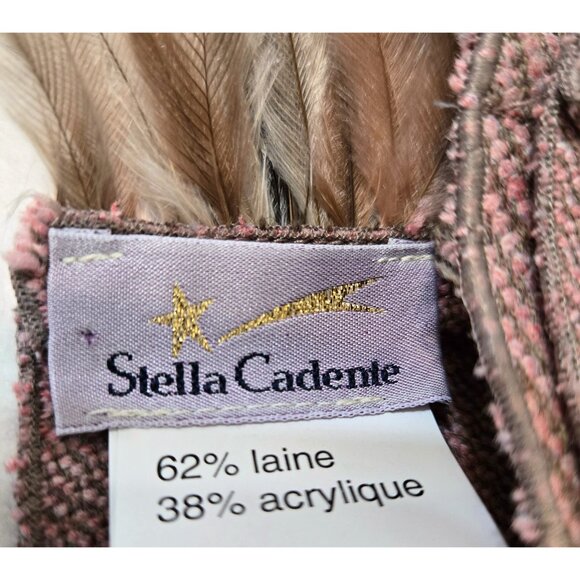 VTG Emu Feather Designer Wool Scarf Stella Cadente PARIS ~ Boho Parisian Style - Picture 4 of 16